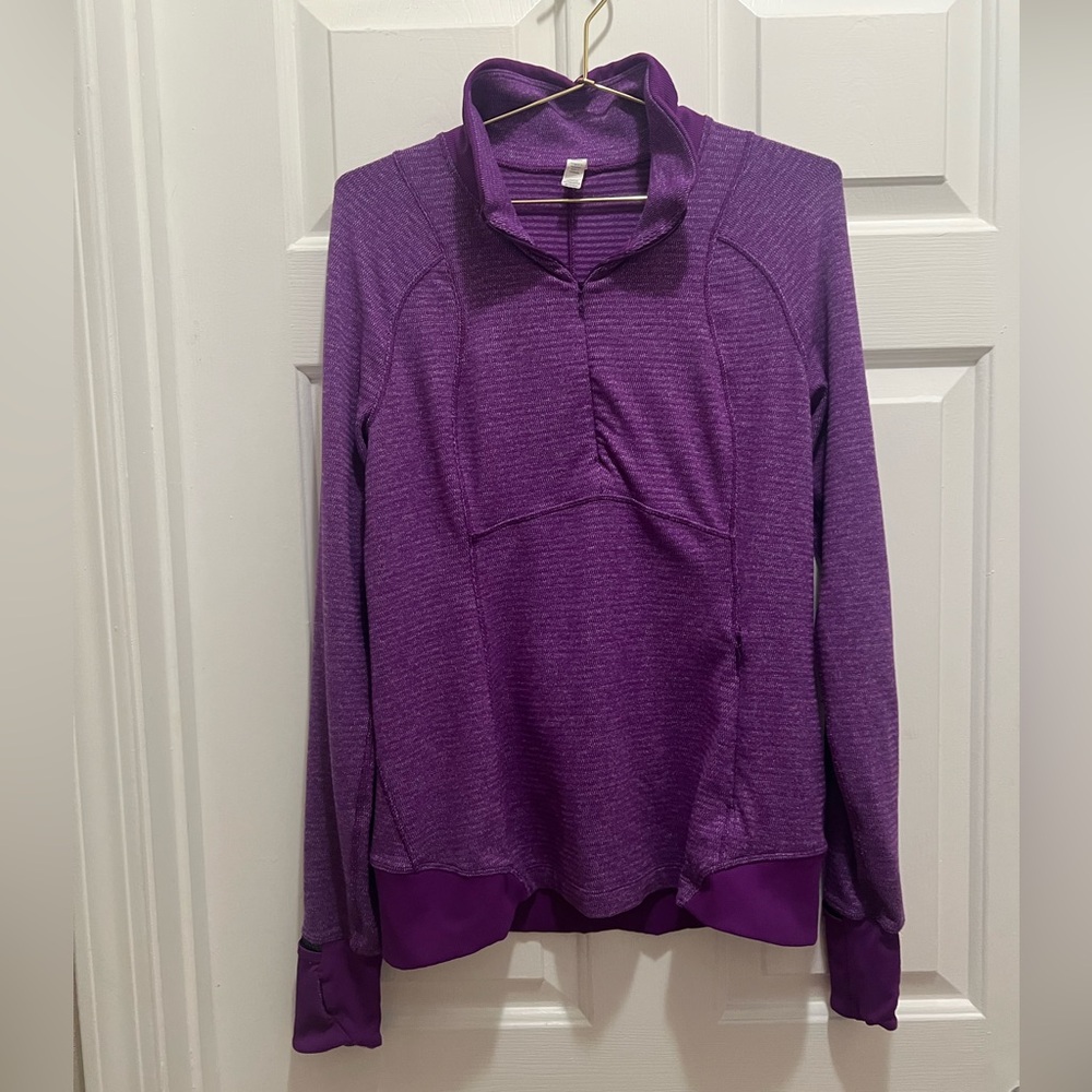 lululemon athletica Purple 1/4 Zip Performance Run Active Sweatshirt | 10